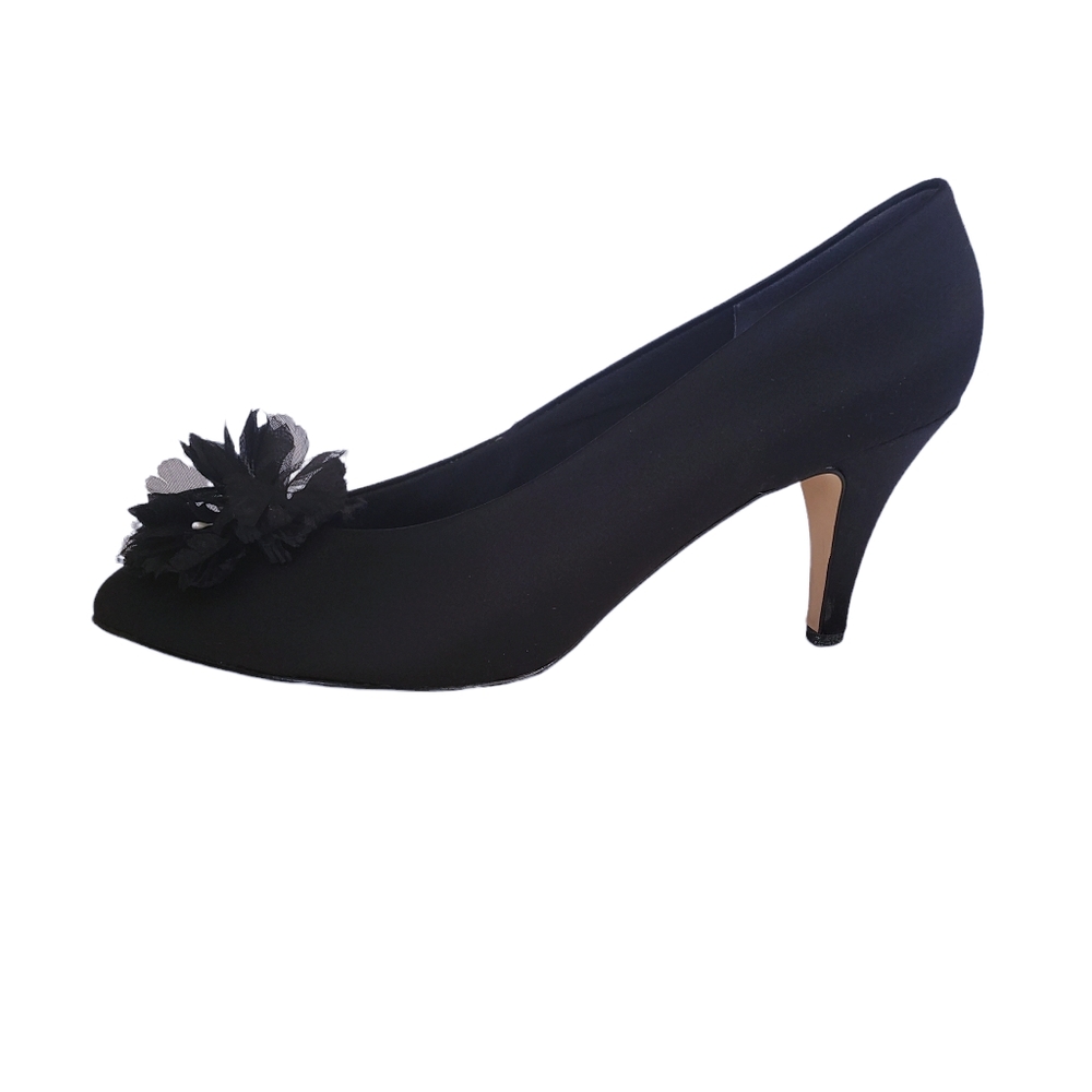 Black Matte Satin Women's Pumps Size 10.5